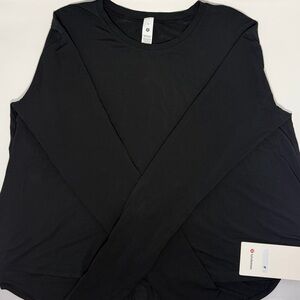 NWT Lululemon Women’s Modal Relaxed-Fit Lounge Long Sleeve Shirt, Black, Size 8